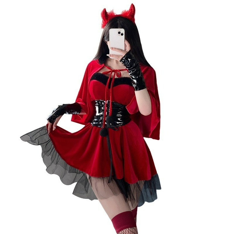 Women'S Red Accessories - Fantasia de Cosplay Feminina Diabo Vermelho,