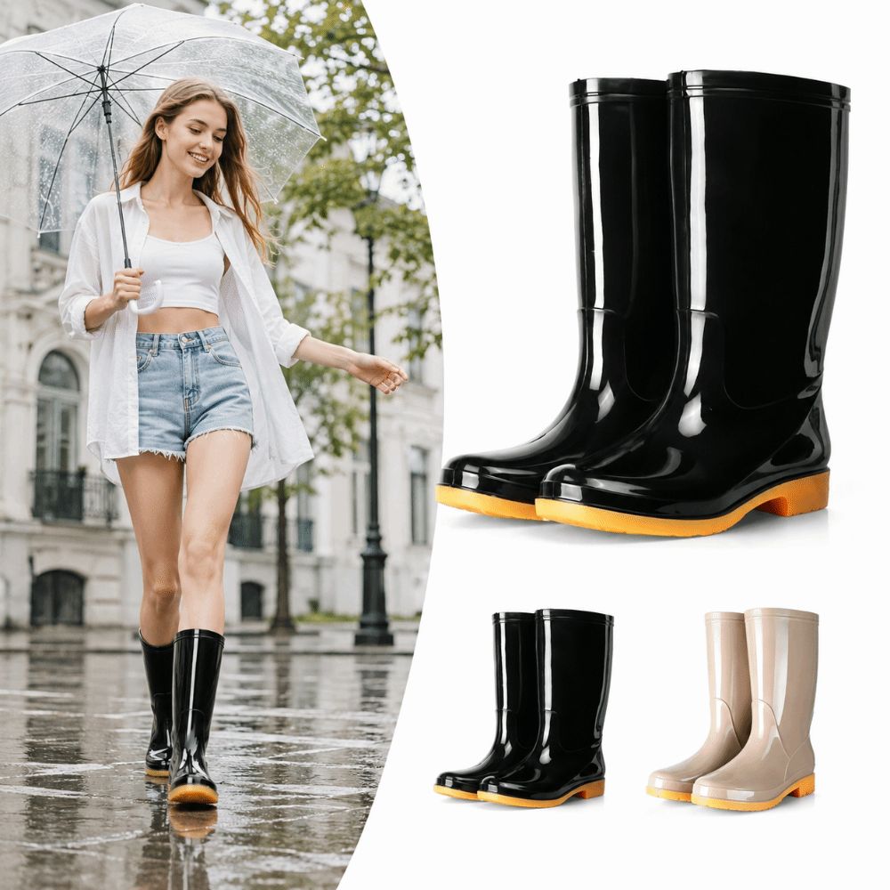 Women Kitchen Accessories - Botas de chuva femininas antiderrapantes, cano