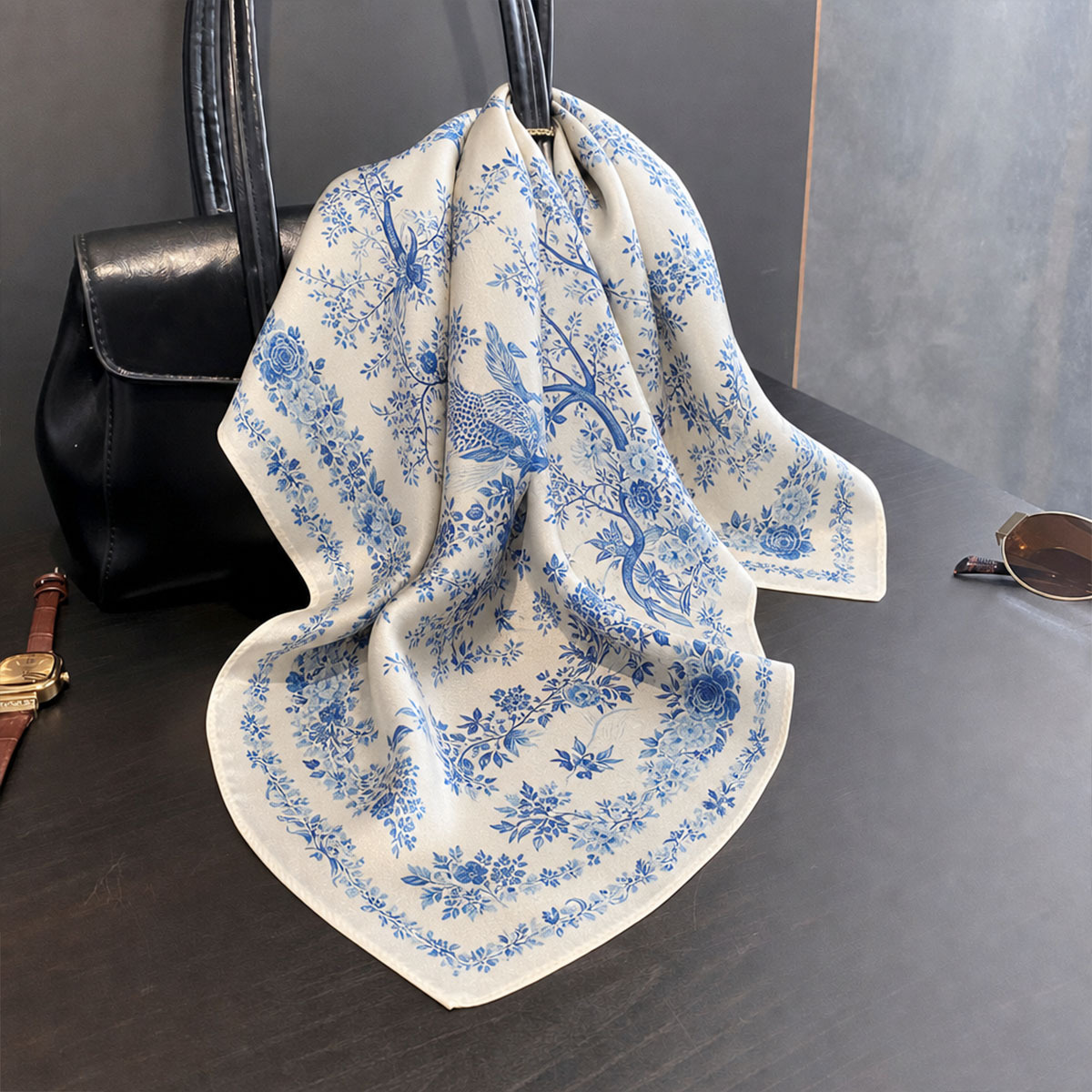 Lenço de seda 100% autêntica,  - Silk Scarf Square avaliação e preço