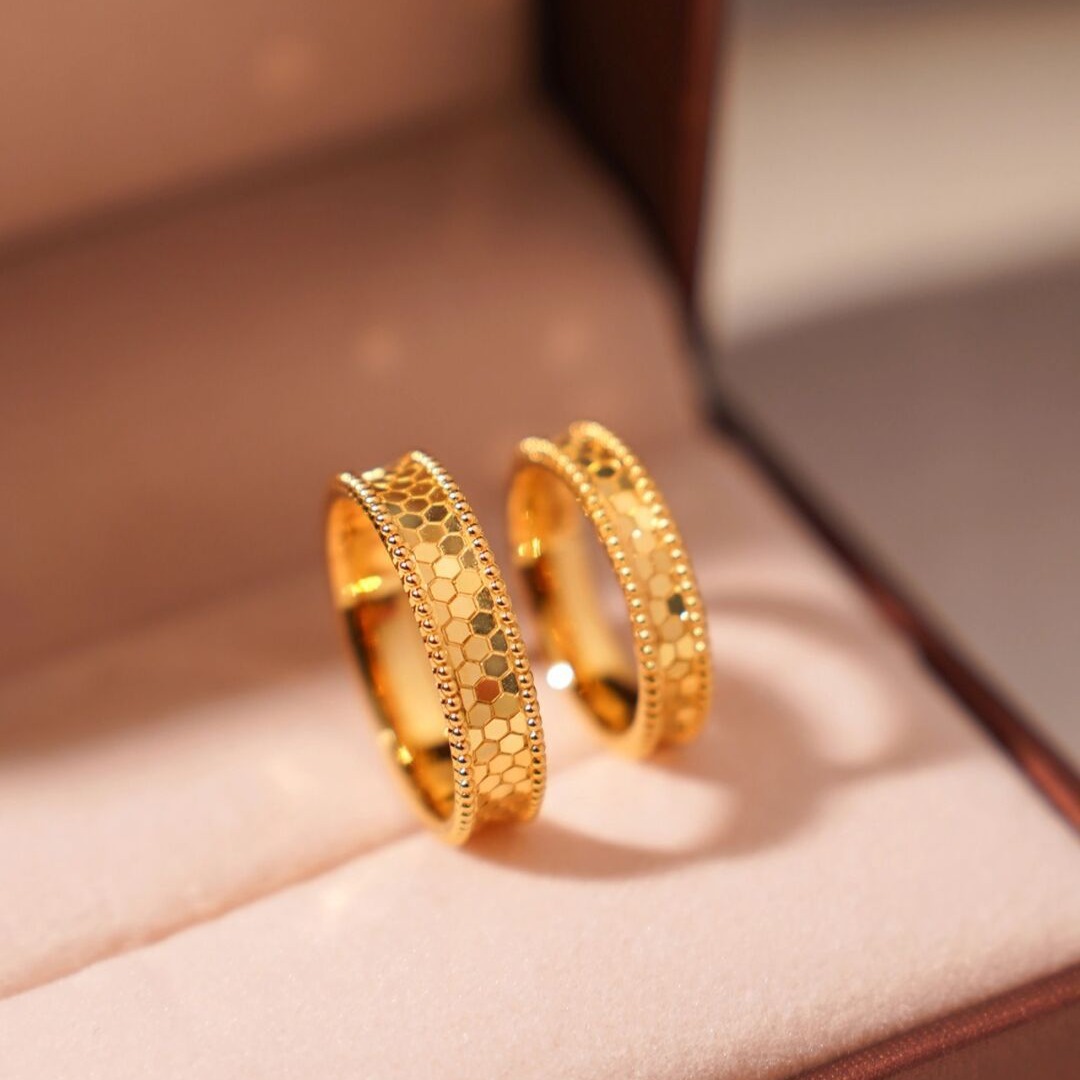 Anel favo de mel de ouro puro  - Women Accessories Dubai avaliação e preço