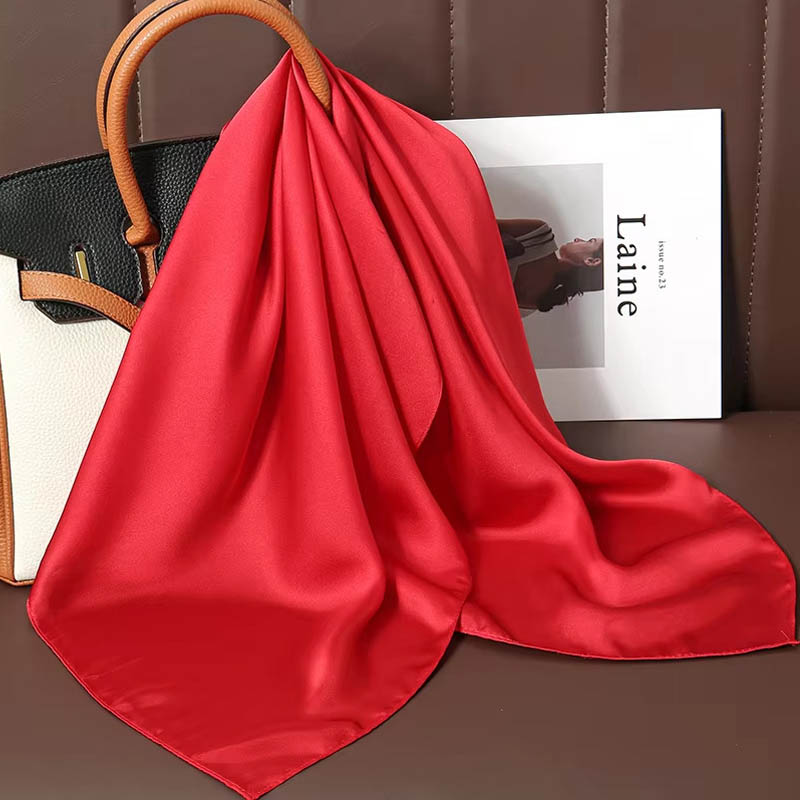 Luxo cor sólida lenço quadrado - Silk Scarf Square avaliação e preço