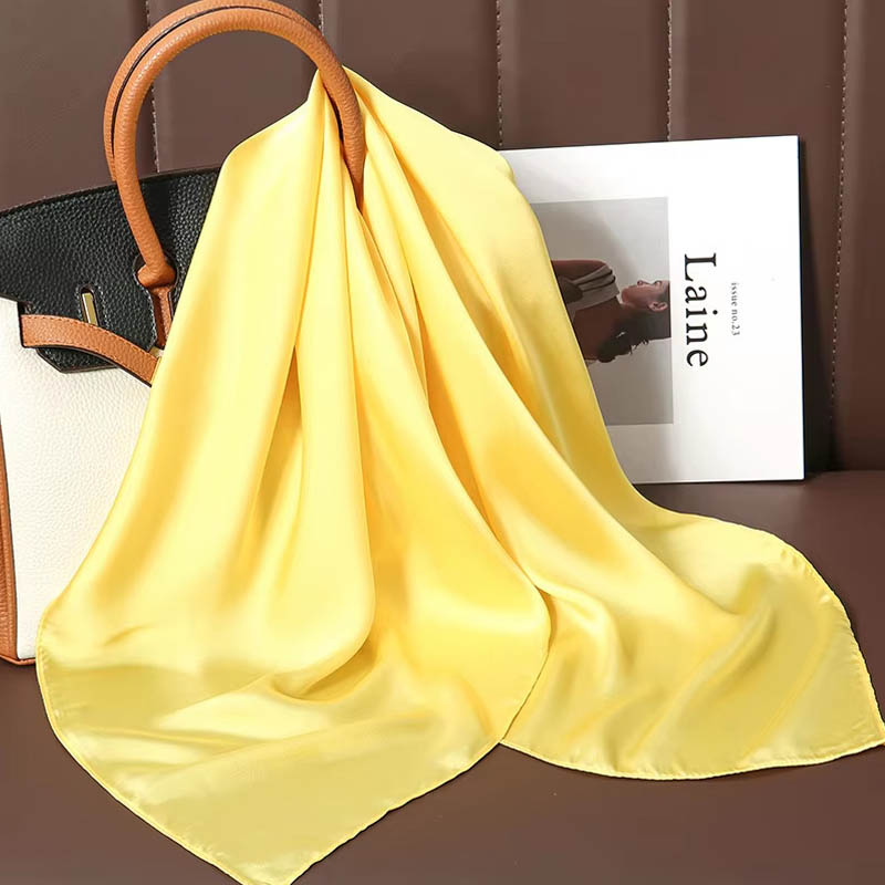 Luxo cor sólida lenço quadrado - Silk Scarf Square avaliação e preço