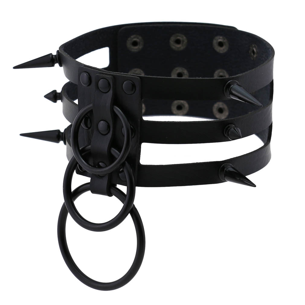 Colar gargantilha de couro pre - Women'S Emo Accessories avaliação e preço